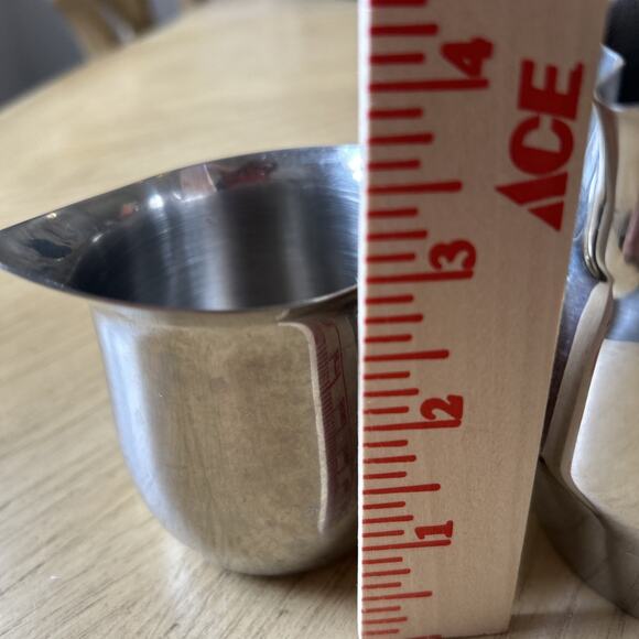 Milk Frothing Pitcher and Mini Creamer Cup 18/8 Stainless Steel Coffee Creamer - Picture 5 of 10